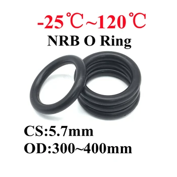 5 adet Siyah O Ring Contaları CS 5.7 mm OD 300mm~400mm NBR Otomobil Nitril Kauçuk Yuvarlak O Tipi Korozyon Yağa Dayanıklı Conta Yıkayıcı