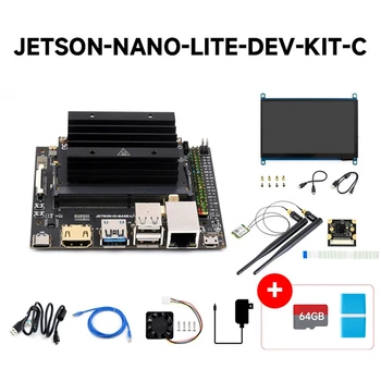 Jetson Nano 4G Lite DEV Kiti + Çekirdek Kurulu + 64G SD Kart + Kart Okuyucu + 7 İnç Ekran + Kamera + Ağ Kartı + Güç