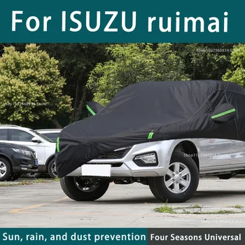 Isuzu Ruimai için 210T Tam araba kılıfı S Açık Uv Güneş Koruma Toz Yağmur Kar Koruyucu araba kılıfı Otomatik Siyah Kapak