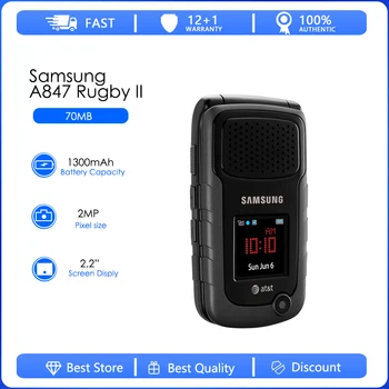 Samsung A847 Rugby II Yenilenmiş-Orijinal Unlocked 2G 3G 2.2 inç 1300 mAh 2 MP Cep Telefonu Desteği İspanyolca, fransızca, ingilizce