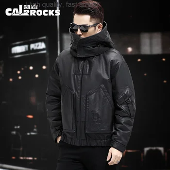 Ceket Kış Deri erkek Deri Vizon Kürk Astar kılıf ceket İnek Derisi Kürk Entegre Mekanik Stil Ayrılabilir Kapak Ceket