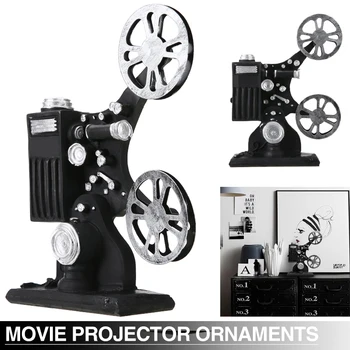 Reçine Retro Nostaljik Film Projektör Modeli Dekorasyon El Sanatları Sinema Çekim Sahne Ev Masaüstü Süsler