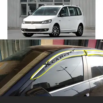Araba Sticker Plastik pencere camı Rüzgar Visor Yağmur / Güneş koruyucu havalandırma VW Volkswagen Touran İçin 2004 2005 2006-2010 2011 2012-2014 2015