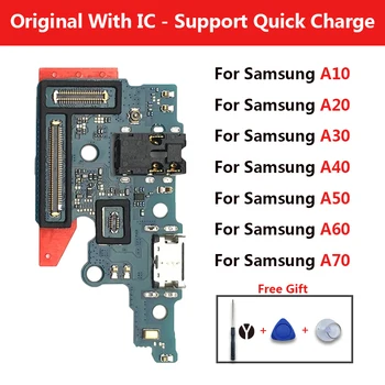 Orijinal USB şarj aleti şarj portu dock konektör esnek kablo Samsung A10 A20 A30 A40 A50 A60 A70 Onarım Araçları İle