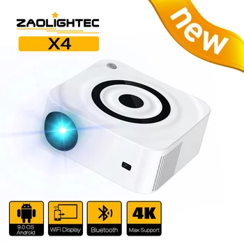 ZAOLİTHTEC X4 Video Projektör WiFi Bluetooth ile Taşınabilir Projektör Full HD 1080P Desteklenen 4K LED Ev Açık Projektör