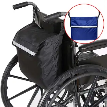 Tekerlekli sandalye Sırt Çantası Su Geçirmez Ayarlanabilir Omuz Askısı Çantası Büyük Kapasiteli Yürüteç Su Şişesi Saklama Torbaları Siyah