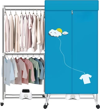 Kurutma Makinesi, 110V 1000W Giysi Kurutma Makinesi Daireler,RV,Çamaşırhane ve Daha Fazlası için Çift katmanlı İstiflenebilir Giysi Kurutma