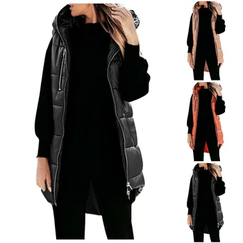 2023 Yeni Ekmek Takım Elbise Yelek kapüşonlu ceket Aşağı Yelek Orta uzunlukta Tank Top Pamuk Ceket Kadın