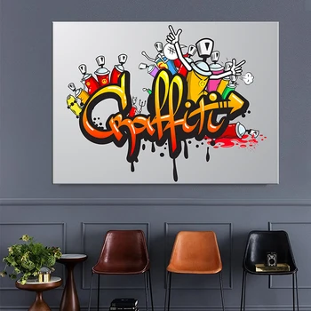 Yaratıcı Boyama Graffiti Sanat Posterler Ve Baskılar duvar sanatı tuval yağlıboya Dekoratif Resimler Oturma Odası Ev Dekorasyon için
