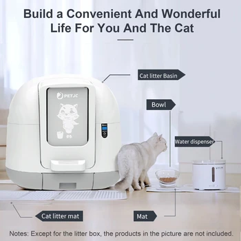 APP Akıllı Kendi Kendini Temizleyen Kedi Kumu Tuvalet Pet Liiter Sürgü Otomatik kedi kum kabı Kendi Kendini Temizleyen Caja De Arena Para Gatos