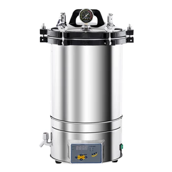 2KW sterilizasyon pot Dijital taşınabilir basınçlı buhar sterilizatörü 18 24 30 litre otoklav sterilizatör için mantar