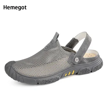 Örgü Baotou Sandalet Yeni erkek ayakkabıları Terlik Yaz Açık Çift Kullanımlı Sandalet Rahat İçi Boş ayakkabı Nefes rahat ayakkabılar