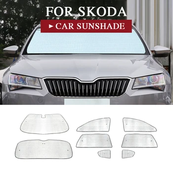 Skoda Superb için B6 B8 Fabia araba güneşliği Cam Yan Pencere UV Reflektör Güneşlik Oto Aksesuarları 1 Takım Serin İç