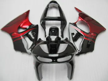 Motosiklet kaporta kiti için KAWASAKİ Ninja ZX6R 98 99 ZX6R 636 1998 1999 Sıcak kırmızı parlak siyah ABS Fairings set + 7 hediyeler XZ04