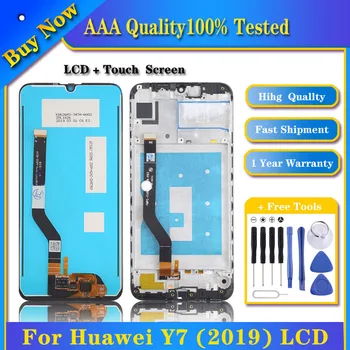 100 % Test Edilmiş OEM LCD Ekran için Huawei Y7 (2019) Sayısallaştırıcı Tam Meclisi ile Çerçeve Değiştirme Telefon Parçaları