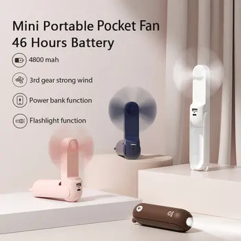 USB Mini Fan taşınabilir el elektrikli Fan şarj edilebilir sessiz cep soğutma el Ventilador ışık ile ofis açık