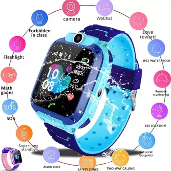 Q12 Çocuk akıllı saat Smartwatch ile Erkek Kız için Sım Kart Fotoğraf Su Geçirmez IP67 Hediye IOS Android Çocuklar için Telefon Saatler