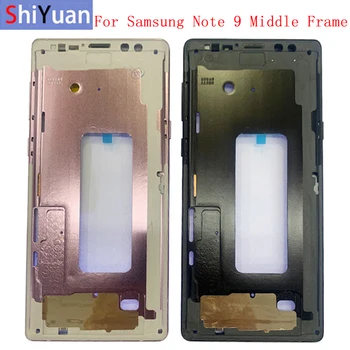 Konut Orta Çerçeve LCD Çerçeve Plaka Paneli Şasi Samsung Not 9 İçin N960F Telefon Metal Orta Çerçeve Yapışkanlı Etiket ile
