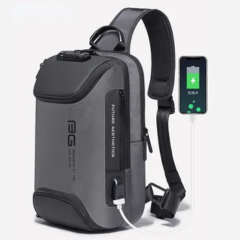 2023 Yeni Lüks erkek Göğüs Çantası Açık seyahat omuz çantası USB şarj ile Su Geçirmez anti-hırsızlık anti-scratch Crossbody Çanta