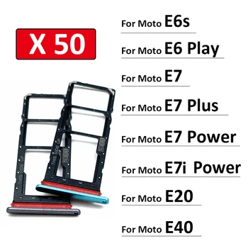 50 Adet/grup, SİM Kart Tepsi Yuvası Tutucu Motorola Moto E6 Oyun E6s E7 Artı E7i Güç E20 E40 Yedek Parçalar