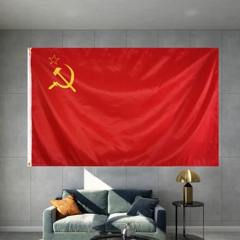 SOVYET SSCB RUSYA Ulusal Bayrak Özel Tüm Dünyada Bayrak 3X5FT 150X90 CM Banner Metal Delikler Takoz Tasarım Açık