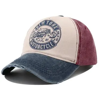 2023 Yeni Tasarımcı Motosiklet Baskı pamuklu beyzbol şapkası Şapka Adam için Retro Vintage New York 5 Panel Snapback Kapaklar Kadınlar için B2872