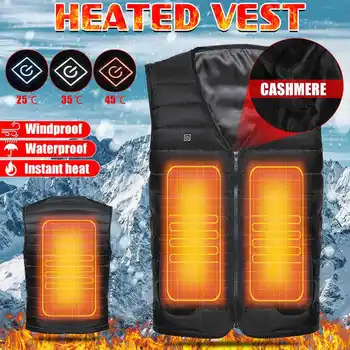 5 Isıtmalı bölgeleri yelek erkek kadın Usb ısıtmalı ceket ısıtma termal giyim avcılık kış moda ısı ceket kamp için