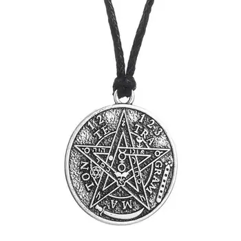 Tetragrammaton Pentagram Kolye Kolye Erkekler için Gotik Wiccan Pentagramı Tılsım Mühür Solomon Muska Gerdanlık Takı Hediyeler