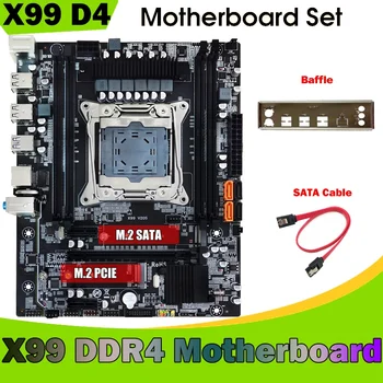 X99 bilgisayar anakartı + Bölme + SATA Kablosu LGA2011-3 DDR4 Desteği 4X32G 5820K E5-2678 V3 E5 2676 V3 E5 2696 V3 CPU